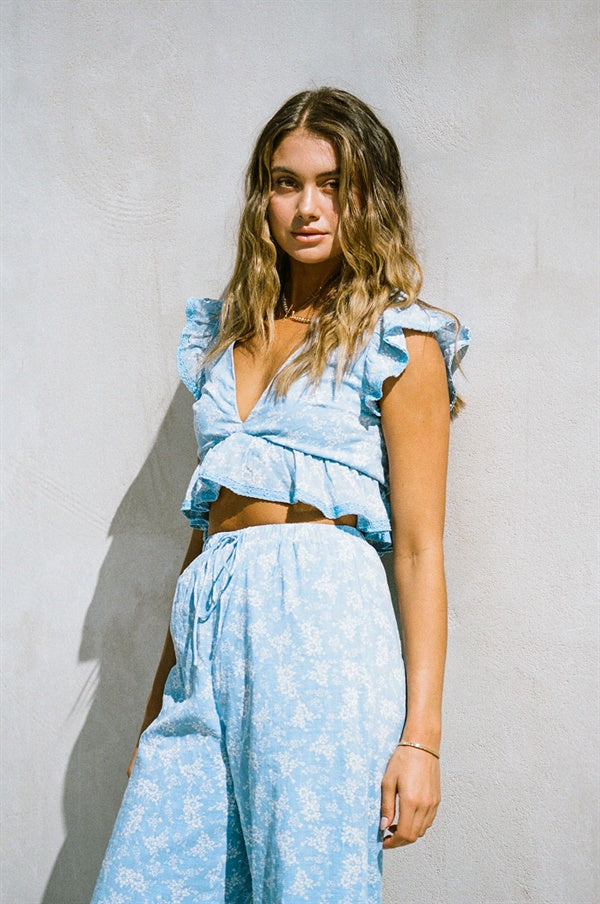 SAMPLE-Renata Frill Top - Azure