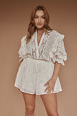 White Puff Sleeve Ruffle Alvaro Playsuit 