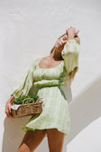 Leto Off Shoulder Mini Dress - Green