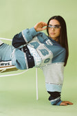 June Oversized Vintage Sweater - Blue