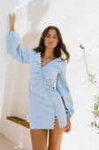 SAMPLE-Minna Button Dress - Periwinkle