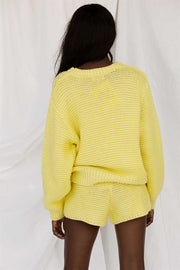 Noelle Knit Shorts - Lemon