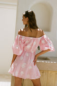 Hiroki Off Shoulder Mini Dress - Pink