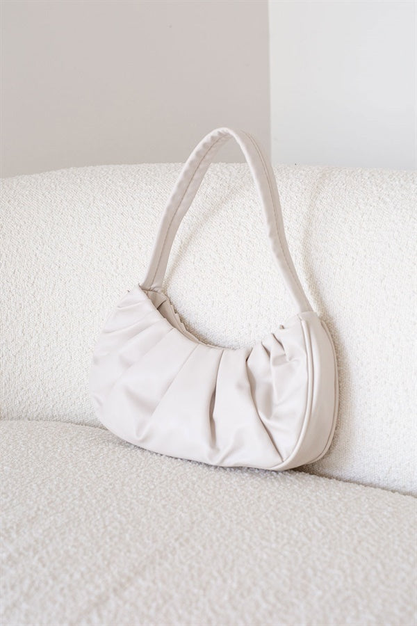 Nahla Ruched Bag - Chalk