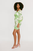 Berlyn Shirred Mini Dress - Moss Lily