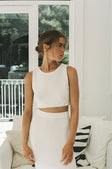 SAMPLE-Heather Knit Skirt - White