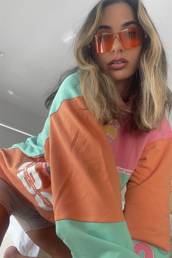 Nakia Oversized Vintage Sweater - Orange