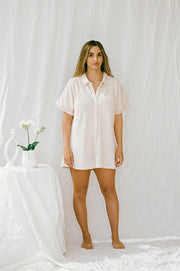 SAMPLE-Cosy PJ Shirt Dress - Musk