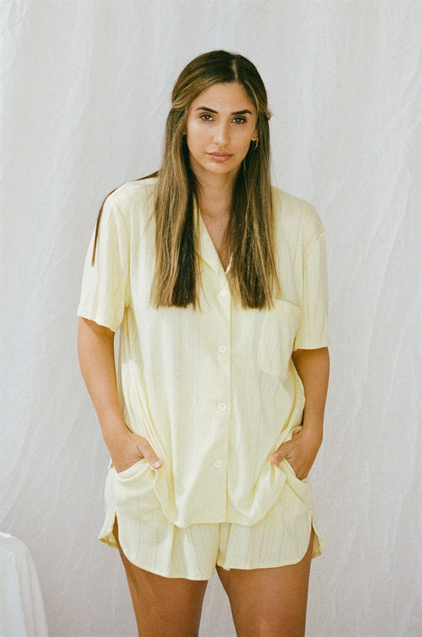 SAMPLE-Siesta PJ Shorts - Lemon