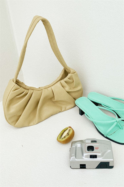 Nahla Ruched Bag - Khaki