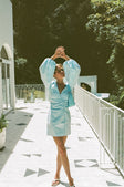 SAMPLE-Minna Button Dress - Blue