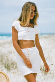 SAMPLE-Tulip Ribbed Top - White