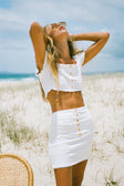 SAMPLE-Tulip Ribbed Top - White